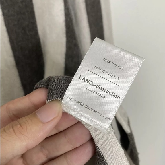 Land of Distraction $245 Women’s Striped Layla Wool Blend Long Sleeve Dress Sz L - Picture 5 of 6